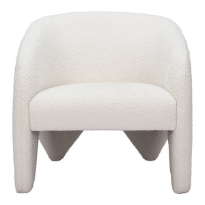 Homeroots 30" White Sherpa Arm Chair   556477