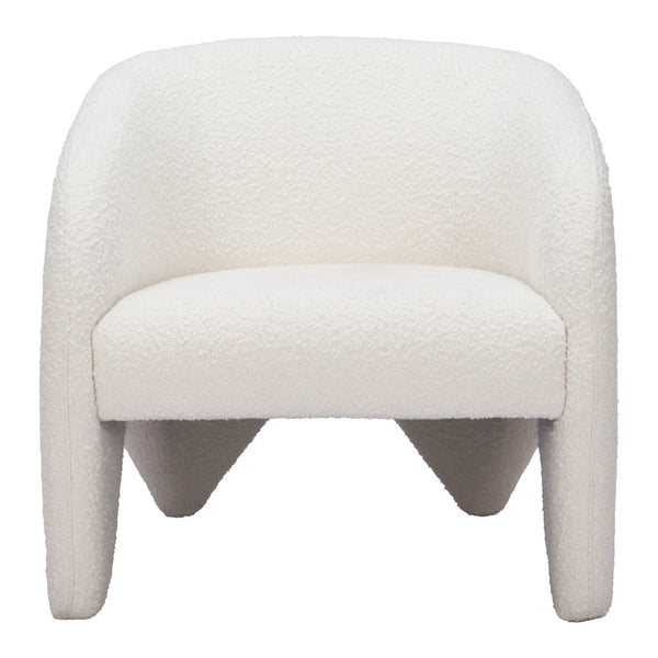 Homeroots 30" White Sherpa Arm Chair   556477