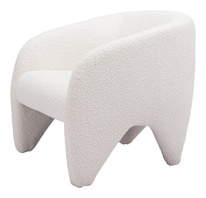 Homeroots 30" White Sherpa Arm Chair   556477
