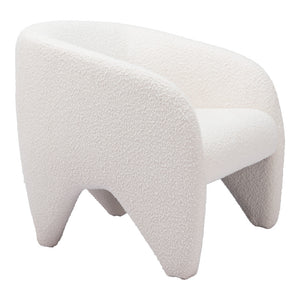 Homeroots 30" White Sherpa Arm Chair   556477