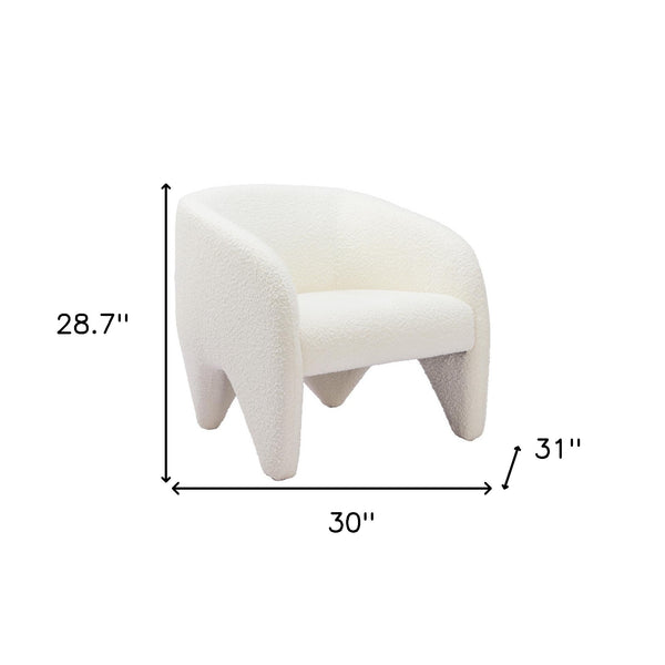Homeroots 30" White Sherpa Arm Chair   556477