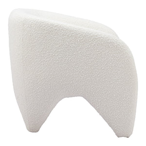 Homeroots 30" White Sherpa Arm Chair   556477