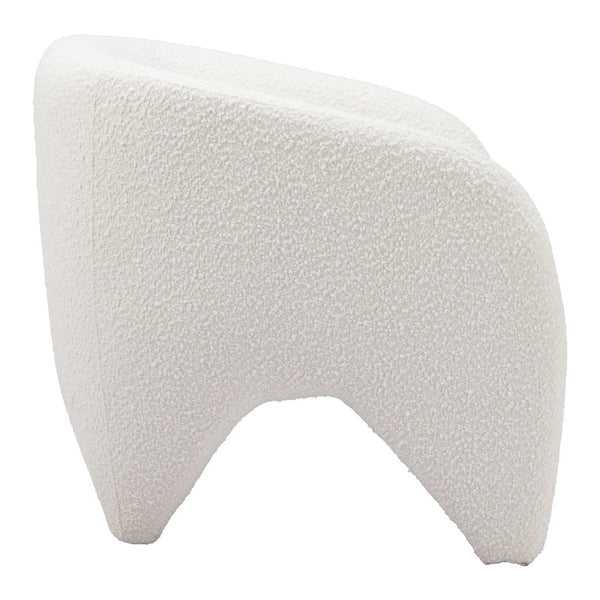 Homeroots 30" White Sherpa Arm Chair   556477
