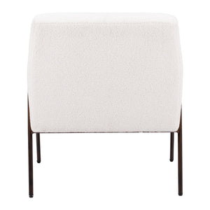 Homeroots 28" Cream And Bronze Sherpa Arm Chair   556481