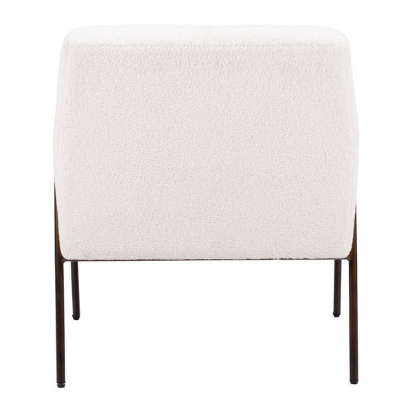 Homeroots 28" Cream And Bronze Sherpa Arm Chair   556481