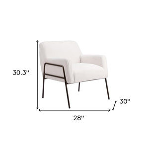 Homeroots 28" Cream And Bronze Sherpa Arm Chair   556481