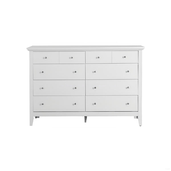 English Elm Hammond Elegant Silver Champagne Dresser with Dovetail Drawers, Soft-Close Hardware, Durable Veneer Finish White 41 L x 63 W x 21 H B078108337