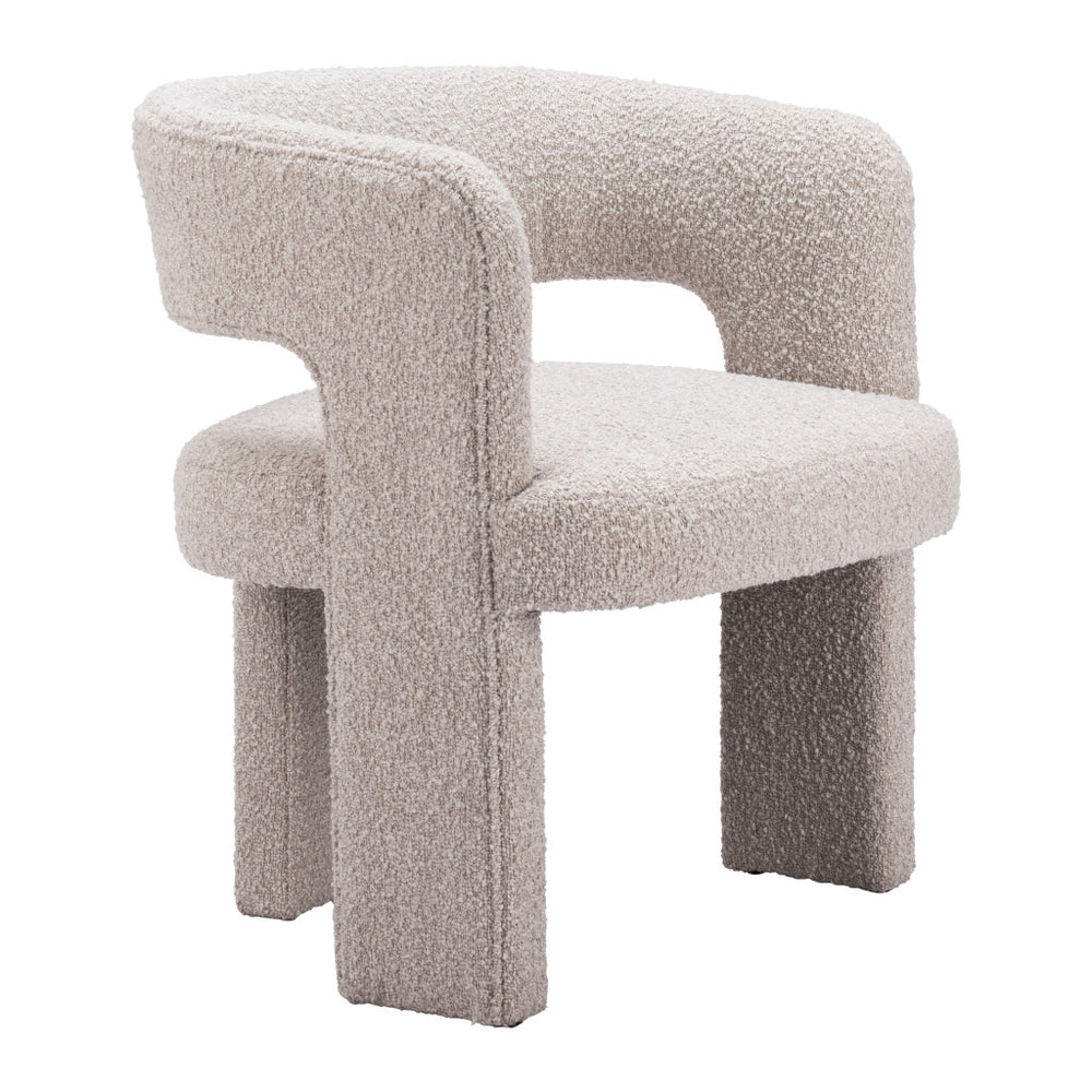 Homeroots 27" Beige Boucle Contemporary Arm Chair   556492