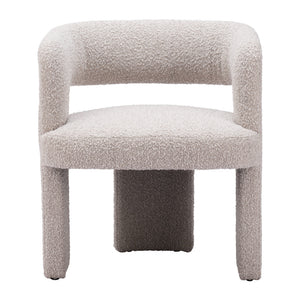 Homeroots 27" Beige Boucle Contemporary Arm Chair   556492