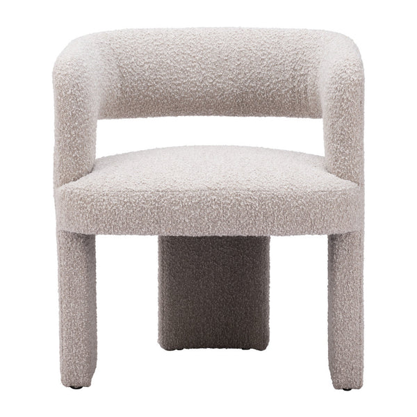 Homeroots 27" Beige Boucle Contemporary Arm Chair   556492