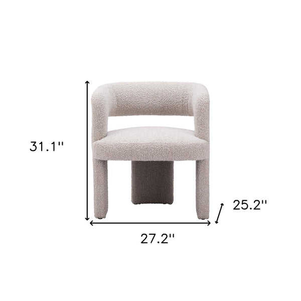 Homeroots 27" Beige Boucle Contemporary Arm Chair   556492
