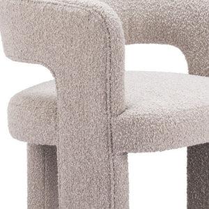 Homeroots 27" Beige Boucle Contemporary Arm Chair   556492