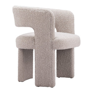 HomeRoots 27" Beige Faux Shearling Arm Chair - Chic Upholstered Accent Chair for Modern Living Spaces & Offices 556492