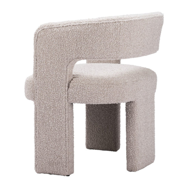 HomeRoots 27" Beige Faux Shearling Arm Chair - Chic Upholstered Accent Chair for Modern Living Spaces & Offices 556492