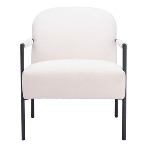 Homeroots 26" Ivory And Black Sherpa Arm Chair   556498