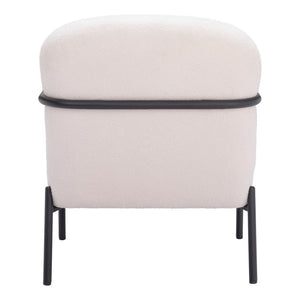 Homeroots 26" Ivory And Black Sherpa Arm Chair   556498