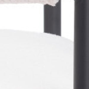 HomeRoots 26" Chic Ivory & Black Faux Shearling Arm Chair - Modern Accent for Living Rooms & Offices 556498