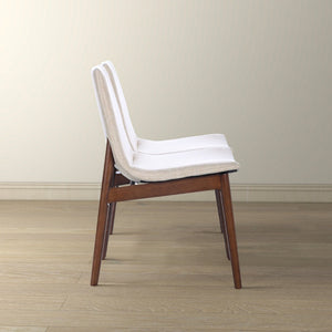 English Elm Ravel Upholstered Dining Chair Set Padded Beige Polyester Solid Wood Frame Pair B183P255321