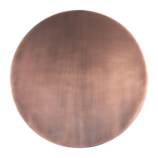 HomeRoots 20" Rustic Round Pedestal End Table in Bronze and Brown - No Assembly, Ideal for Small Spaces 556505