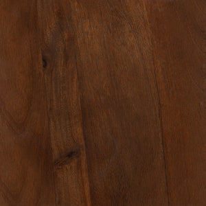 HomeRoots 18" Walnut Solid Wood Round Pedestal End Table - Chic Accent Table for Modern Living Spaces & Style 556508