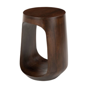 HomeRoots 18" Walnut Solid Wood Round Pedestal End Table - Chic Accent Table for Modern Living Spaces & Style 556508