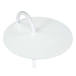 HomeRoots 25" Elegant White Iron and Marble Round Pedestal End Table - Modern Design for Stylish Spaces 556509