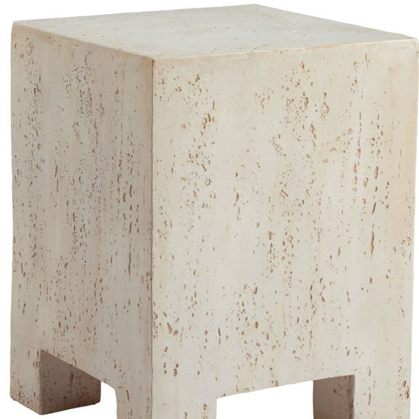 Homeroots 20" Beige Faux Stone Square End Table - Modern Elegance For Your Living Room Decor & Style   556510