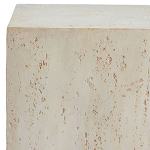 Homeroots 20" Beige Faux Stone Square End Table - Modern Elegance For Your Living Room Decor & Style   556510