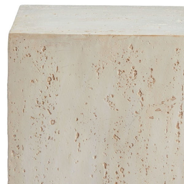 Homeroots 20" Beige Faux Stone Square End Table - Modern Elegance For Your Living Room Decor & Style   556510