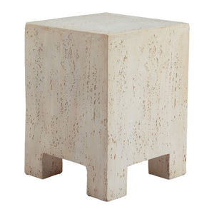 Homeroots 20" Beige Faux Stone Square End Table - Modern Elegance For Your Living Room Decor & Style   556510