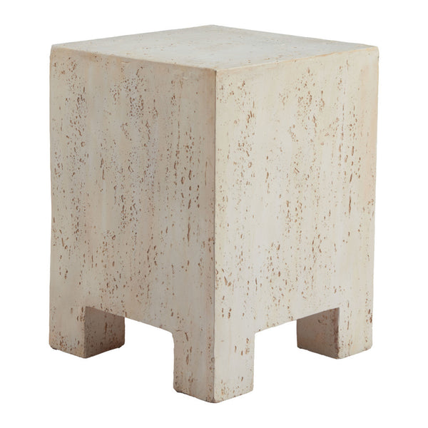 Homeroots 20" Beige Faux Stone Square End Table - Modern Elegance For Your Living Room Decor & Style   556510