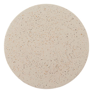 HomeRoots 18" Beige Faux Stone Round Pedestal End Table - Modern Accent for Living Rooms, Bedrooms & Entryways 556511