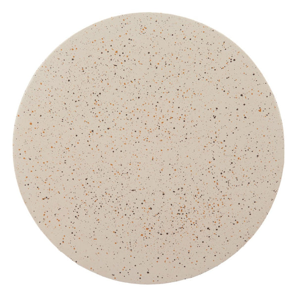 HomeRoots 18" Beige Faux Stone Round Pedestal End Table - Modern Accent for Living Rooms, Bedrooms & Entryways 556511