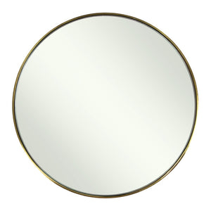 HomeRoots 20" Gold and Black Mirrored Glass Round End Table - Glamorous Accent for Modern Living Spaces 556512