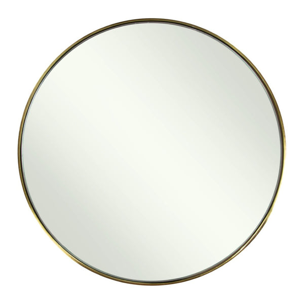HomeRoots 20" Gold and Black Mirrored Glass Round End Table - Glamorous Accent for Modern Living Spaces 556512