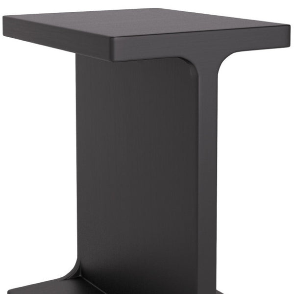Homeroots 20" Black Solid Wood Pedestal End Table – Stylish Space-saving Accent For Living Rooms, Bedrooms & More   556520