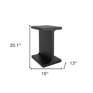 Homeroots 20" Black Solid Wood Pedestal End Table – Stylish Space-saving Accent For Living Rooms, Bedrooms & More   556520