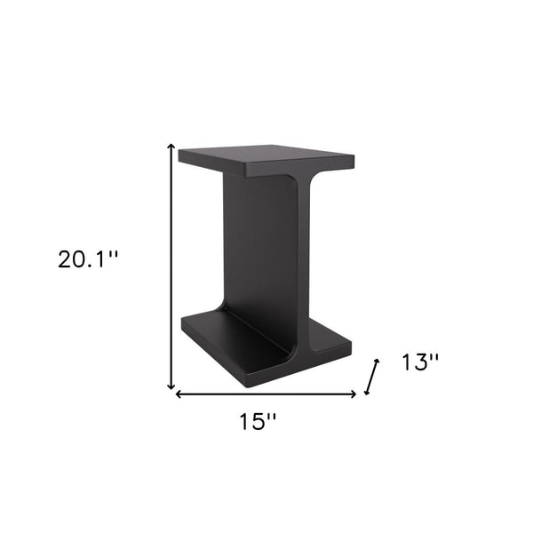Homeroots 20" Black Solid Wood Pedestal End Table – Stylish Space-saving Accent For Living Rooms, Bedrooms & More   556520