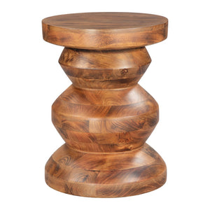 HomeRoots 21" Solid Wood Round Pedestal End Table in Rich Brown – Versatile Accent for Any Room Style 556524