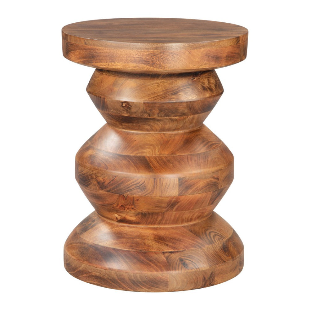 HomeRoots 21" Solid Wood Round Pedestal End Table in Rich Brown – Versatile Accent for Any Room Style 556524