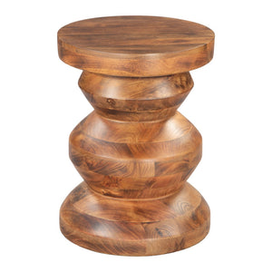 HomeRoots 21" Solid Wood Round Pedestal End Table in Rich Brown – Versatile Accent for Any Room Style 556524