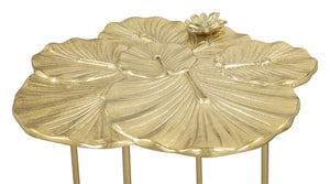 Homeroots 21" Gold Aluminum And Iron Cross Legs End Table - Chic Accent Table For Living Room Or Entryway Use   556525