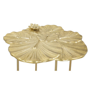 Homeroots 21" Gold Aluminum And Iron Cross Legs End Table - Chic Accent Table For Living Room Or Entryway Use   556525