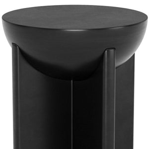 HomeRoots 20" Black Solid Mango Wood Round Pedestal End Table – Modern Minimalist Accent for Small Spaces 556535