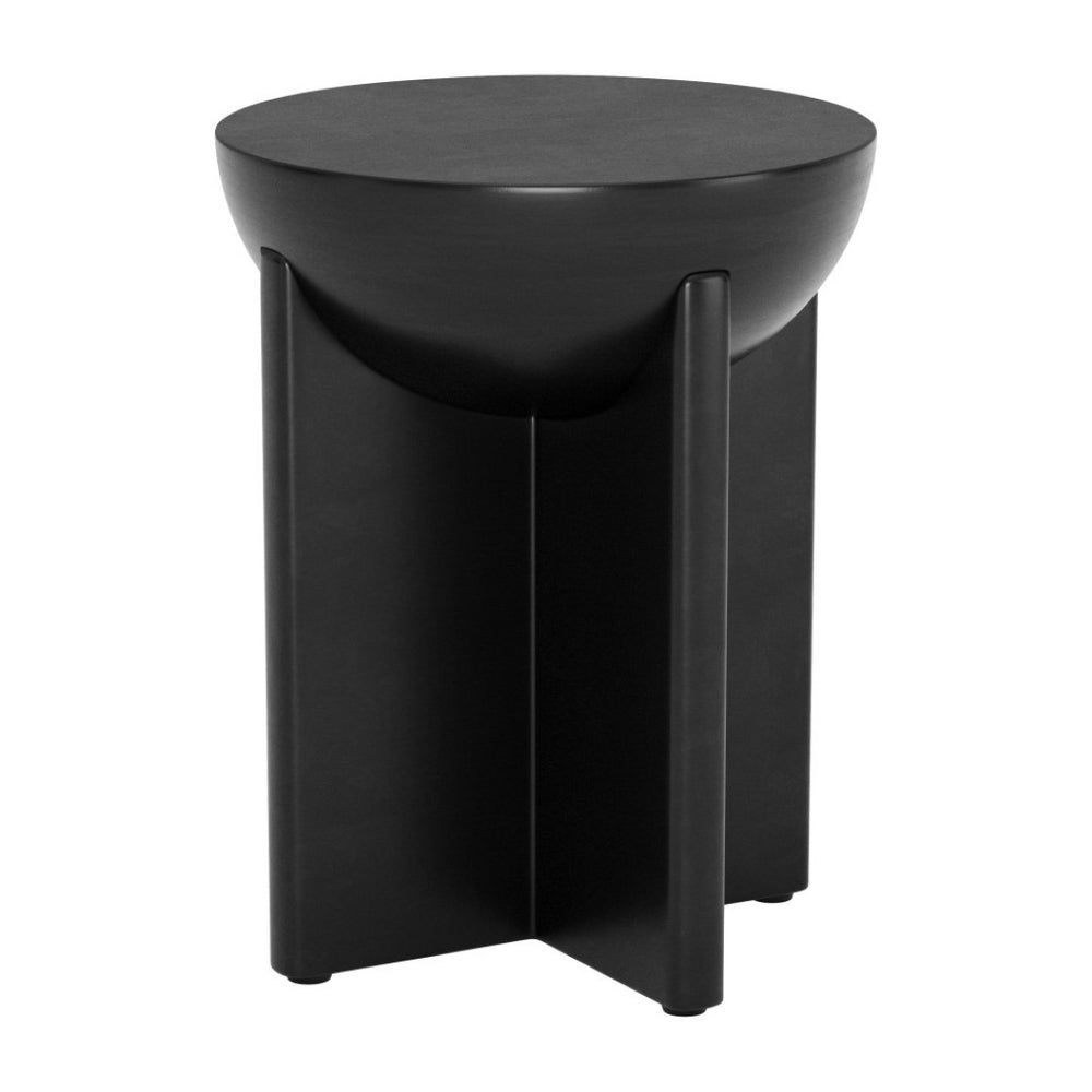 HomeRoots 20" Black Solid Mango Wood Round Pedestal End Table – Modern Minimalist Accent for Small Spaces 556535