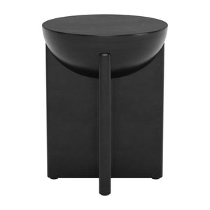 HomeRoots 20" Black Solid Mango Wood Round Pedestal End Table – Modern Minimalist Accent for Small Spaces 556535