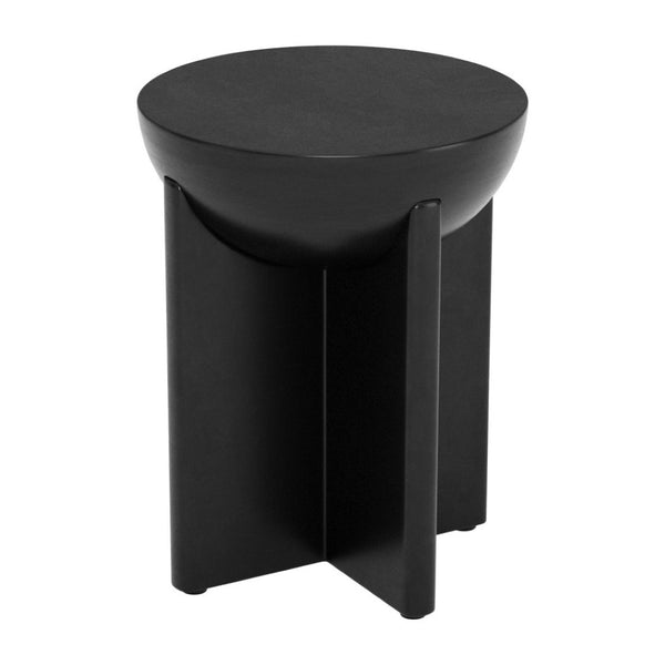 HomeRoots 20" Black Solid Mango Wood Round Pedestal End Table – Modern Minimalist Accent for Small Spaces 556535