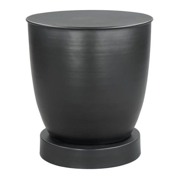 Homeroots 20" Black Iron Round Pedestal End Table – Stylish Accent For Living Room Or Bedroom, Quality Design   556536