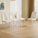 White Dining and Living Room Chairs with Metal Legs - Strong Support for Kitchens, Living Rooms, Restaurants