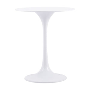 HomeRoots 23" White Steel Round Pedestal End Table – Modern, Durable & Versatile Accent for Any Living Space 556541
